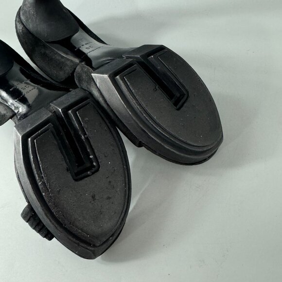Authentic Balenciaga Strappy Open-Toe Black Suede Pumps, Size 38
